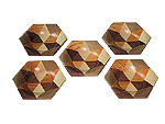 Set of Muku hexagonal saucers