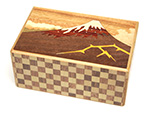 Japanese puzzle box 10steps Kaminari-Fuji and Tsubaki